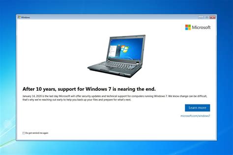 Windows 7 users are getting more EOS notifications