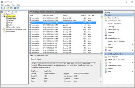 Server event logging