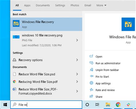 Mode Windows File Recovery