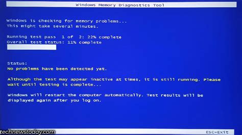 Windows Memory Diagnostic Running