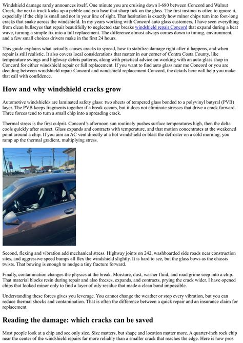 Windshield Repair in Concord