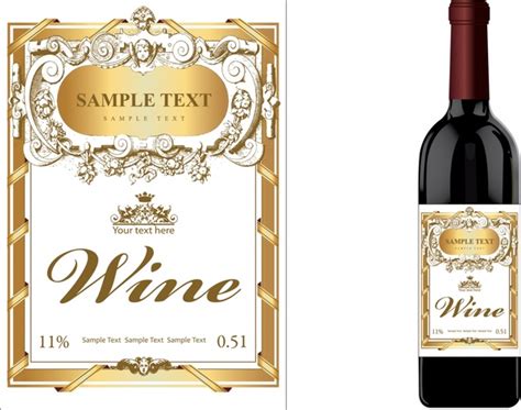 Wine Bottle Label Design Template