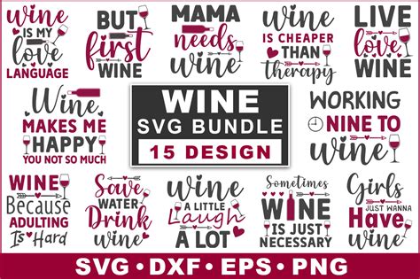 Download Wine Bundle SVG / Cut Files /... Commercial Use For Crafts