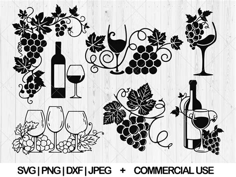 Download Wine Bundle SVG / Cut Files /... Silhouette DXF Files