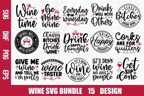 Download Wine Bundle SVG / Cut Files /... for Cricut Machine