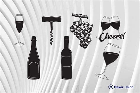 Download Wine Glass Silhouettes DXF Files