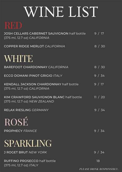 Wine List