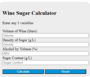 Unlock The Secret to Perfectly Sweet Vino with Our Wine Making Sugar Calculator
