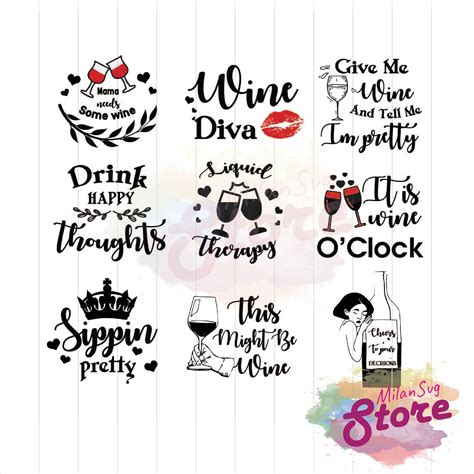 Download Wine Quotes Bundle Files For Crafts