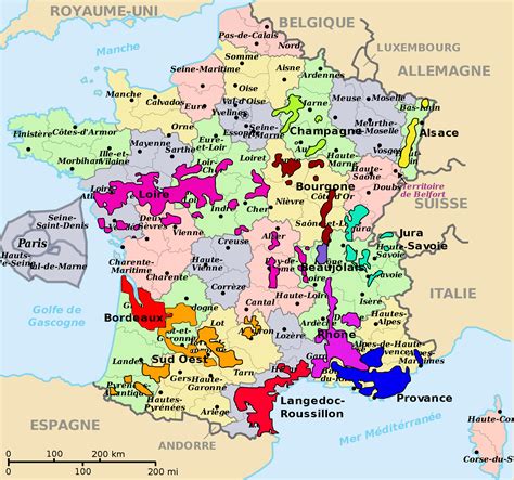Wine Region Map Of France