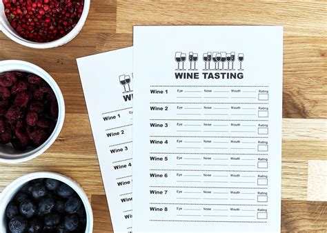 Wine Tasting Cards Printable