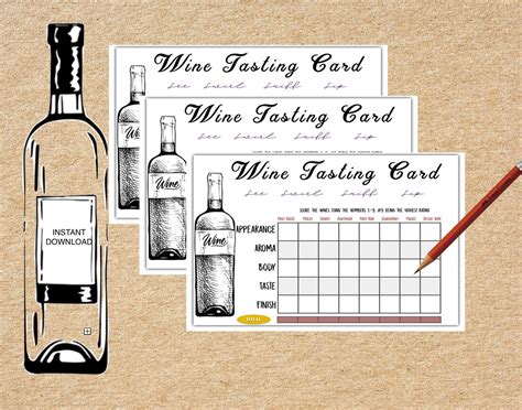 Wine Tasting Cards Printable Free