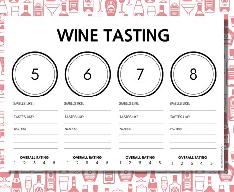 Wine Tasting Sheets Printable