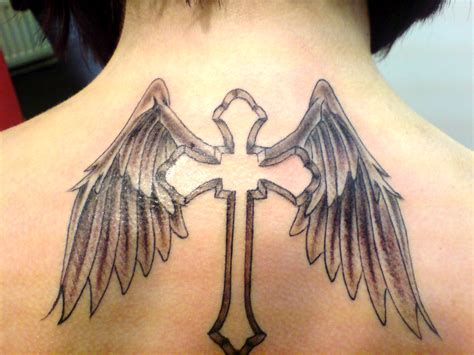 Angel Wings And Cross Tattoos • Half Sleeve Tattoo Site