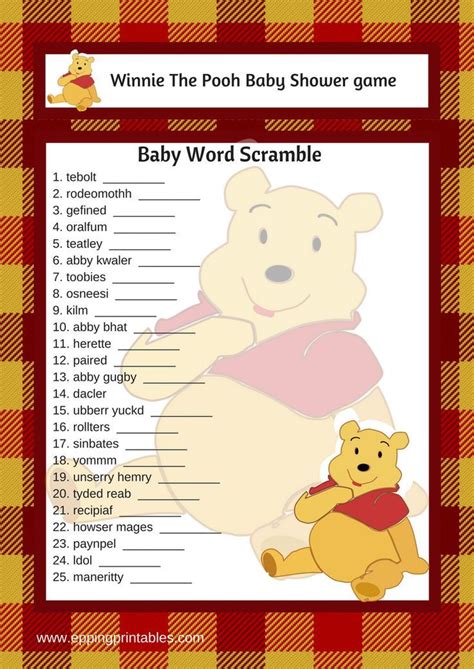 Read more about the article The Best Winnie The Pooh Baby Shower Games Free Printables Ideas