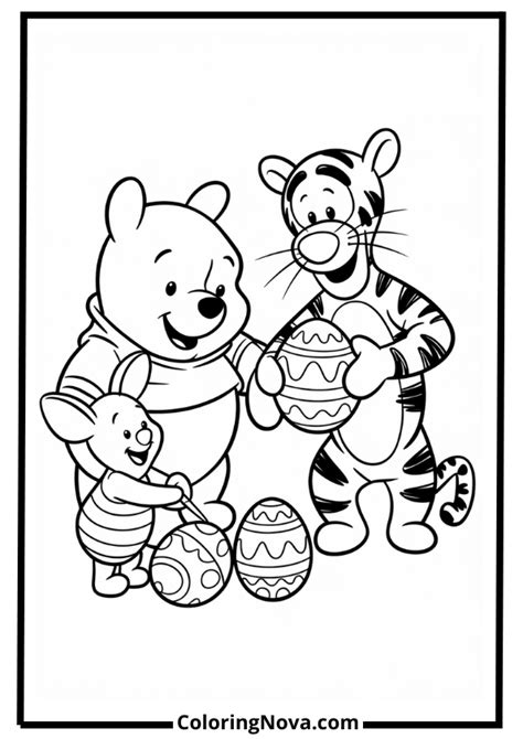 Winnie The Pooh Easter Coloring Pages
