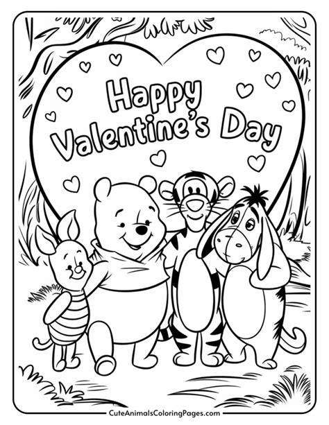 Winnie The Pooh Valentines Coloring Pages