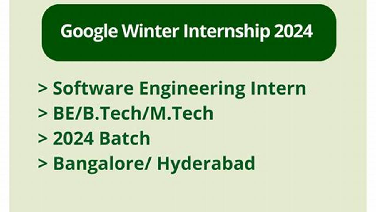 Winter 2024 Internships Software Engineering