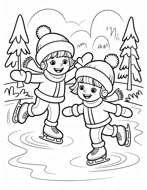 Winter Activity Coloring Pages