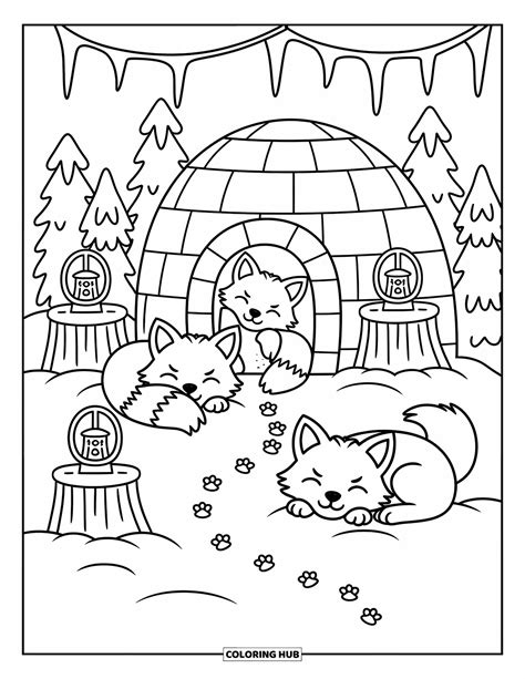 Winter Animal Coloring Pages
