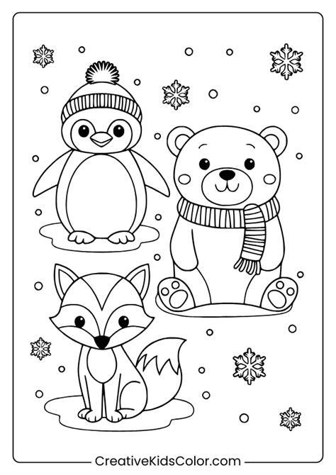 Winter Animals Coloring Pages