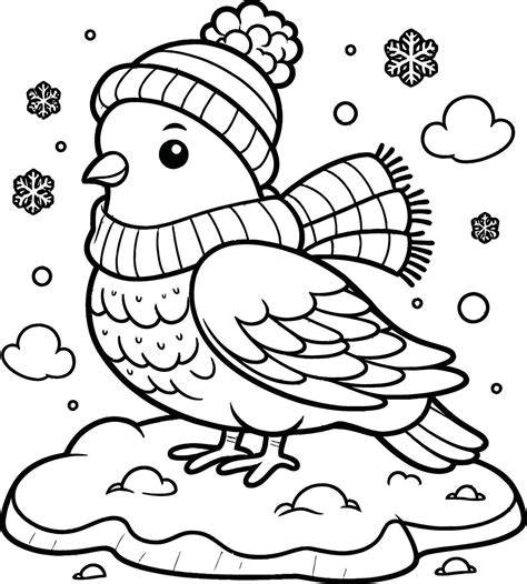 Winter Bird Coloring Pages