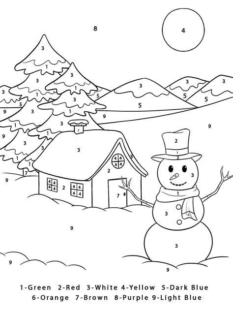 Winter Coloring Pages By Number