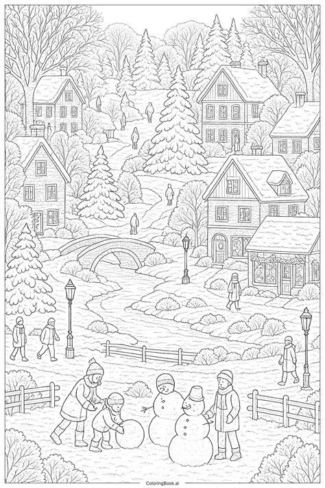 Winter Coloring Pages Detailed
