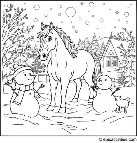 Winter Horse Coloring Pages