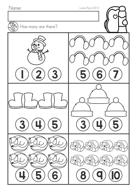 Winter Math Worksheets Kindergarten