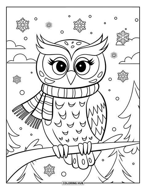 Winter Owl Coloring Pages