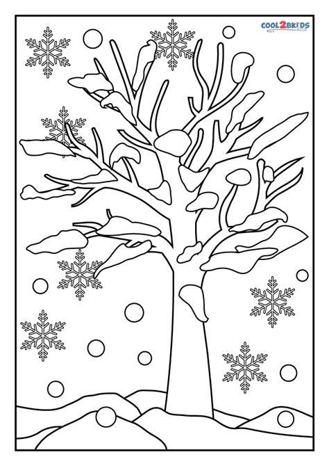 Winter Tree Coloring Pages