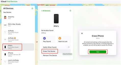 Wipe your iPhone without a Passcode using iCloud