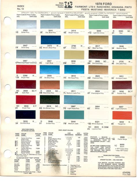 Wire Color Codes 1978 Mustang II