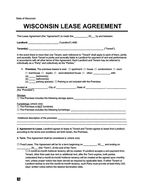 Free Wisconsin Sublease Agreement PDF