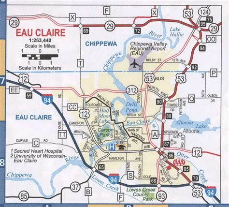 Wisconsin Map Eau Claire