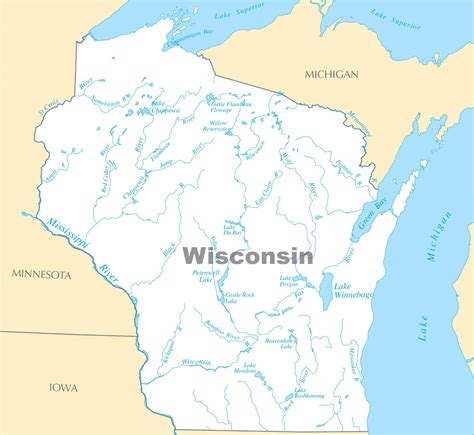 Wisconsin Map Of Lakes