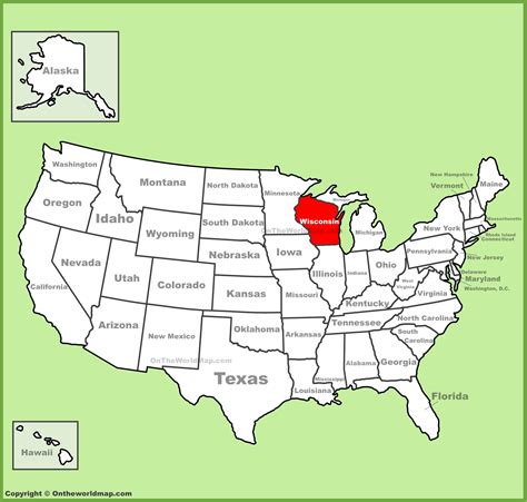 Wisconsin On The Map Of The Us