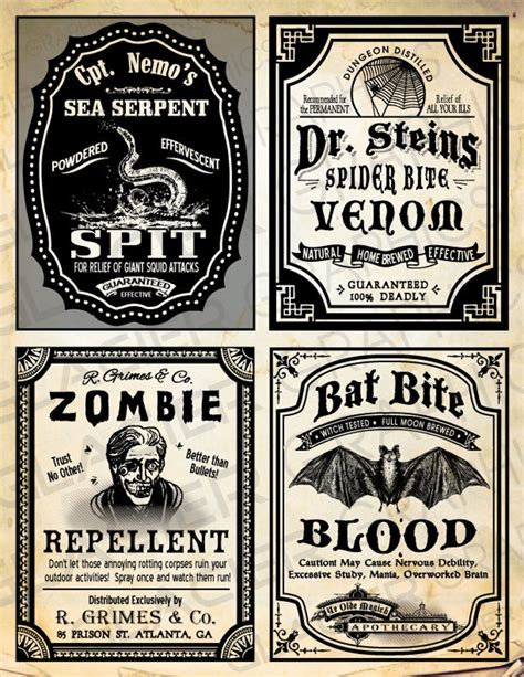 Witch's Potion Labels Printables
