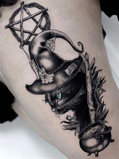 Witch Cat Tattoo