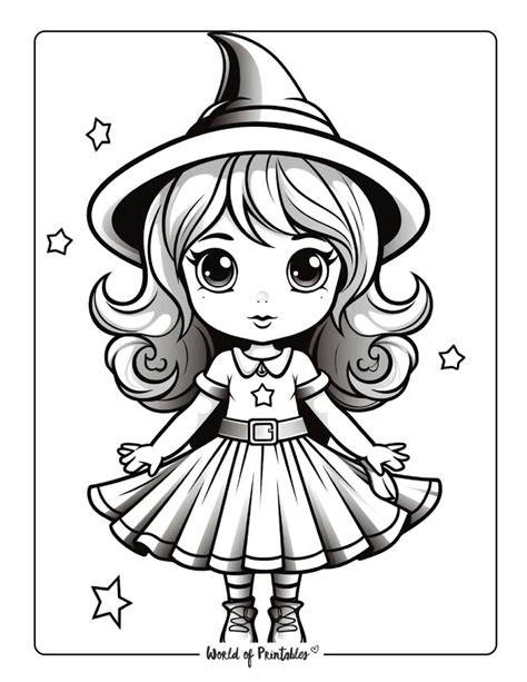 Witch Coloring Pages Printable For Kids