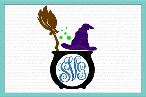 Witching Hour Style: Create Magic in Minutes with Witch Hat Monogram SVG - A Spooktacular Addition to your Halloween Decor!