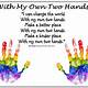 With My Own Two Hands Poem Printable