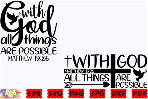 Unleash your Faith with With God All Things Are Possible SVG - An Inspiring Creation for your DIY Projects!