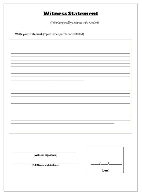 Witness Statements Template