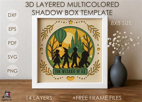 Enchant Your Home with the Magic of Wizard of Oz Shadow Box SVG: Create Stunning Decor with This Digital Download!