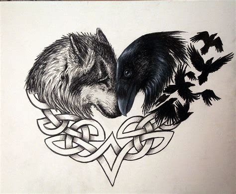 Wolf and Raven By Xandão (Tiamat Tattoo Studio) Tattoo 