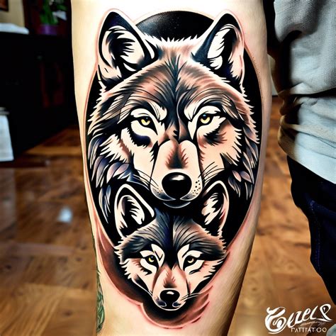 Wolf And Cub Tattoo
