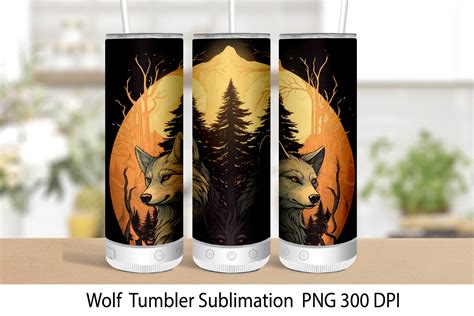 Download Wolf Sublimation | 20oz | Tumbler Design Files DXF Files
