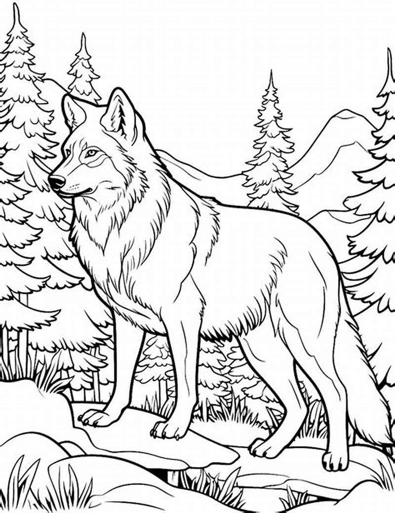 Wolves Coloring Pages Printable
